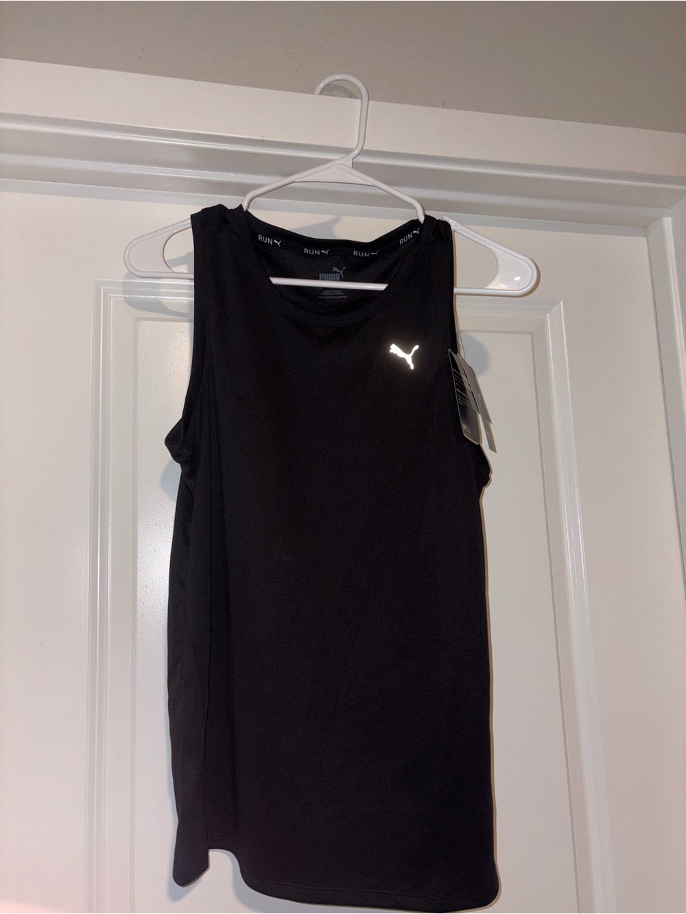 Puma Black Performance Tank with Reflective Logo
